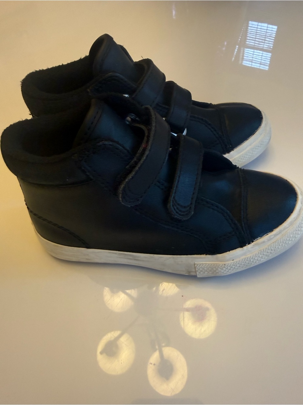 Converse Kids Black High-Top Sneakers with White Sole